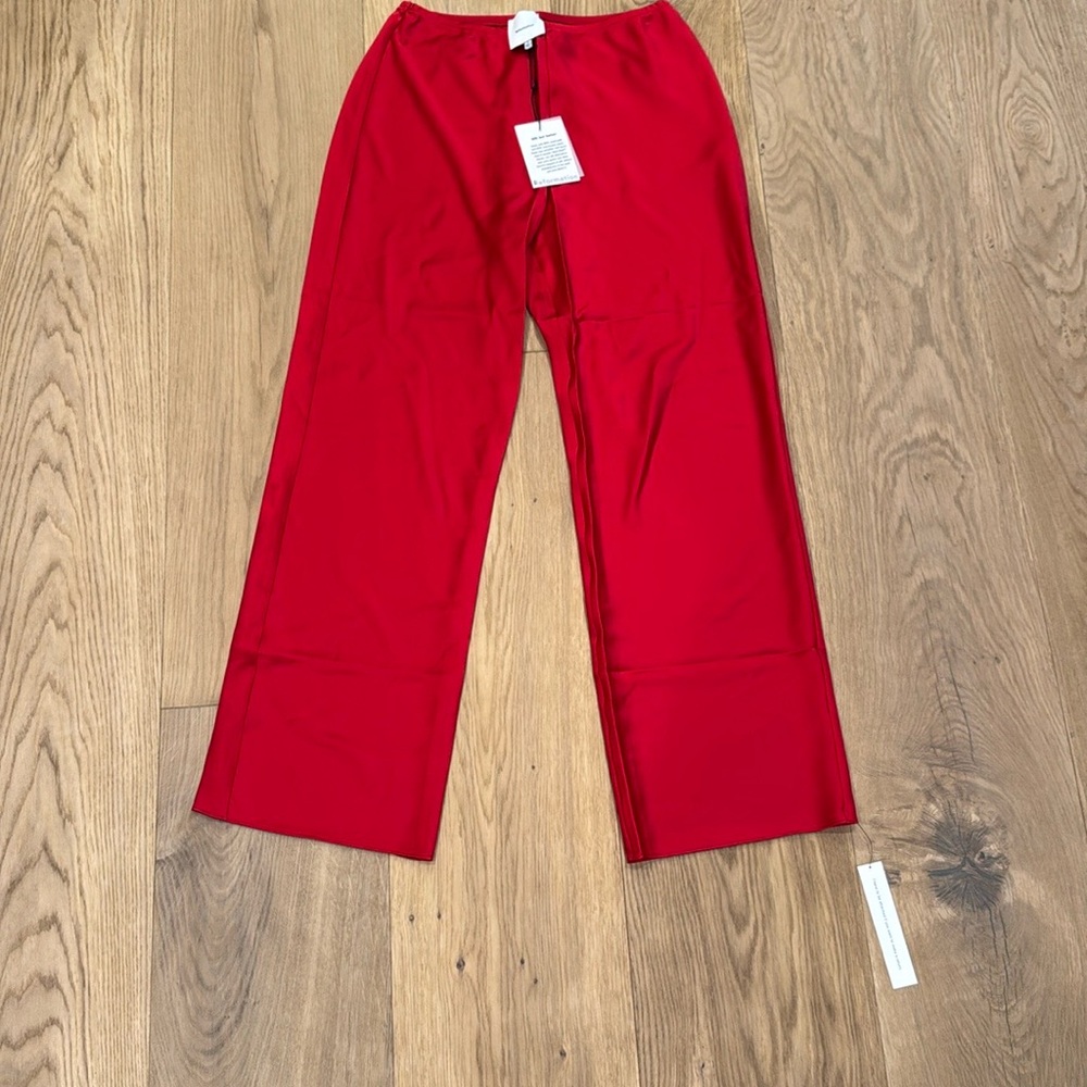 Vibrant Red Reformation Silky Pant NWT size M